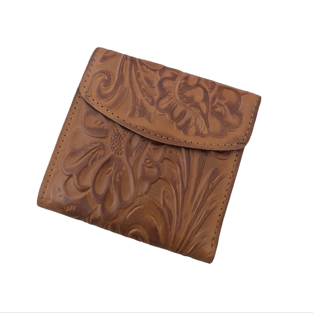 Patricia Nash Brown Leather Folding Wallet & Coin Purse